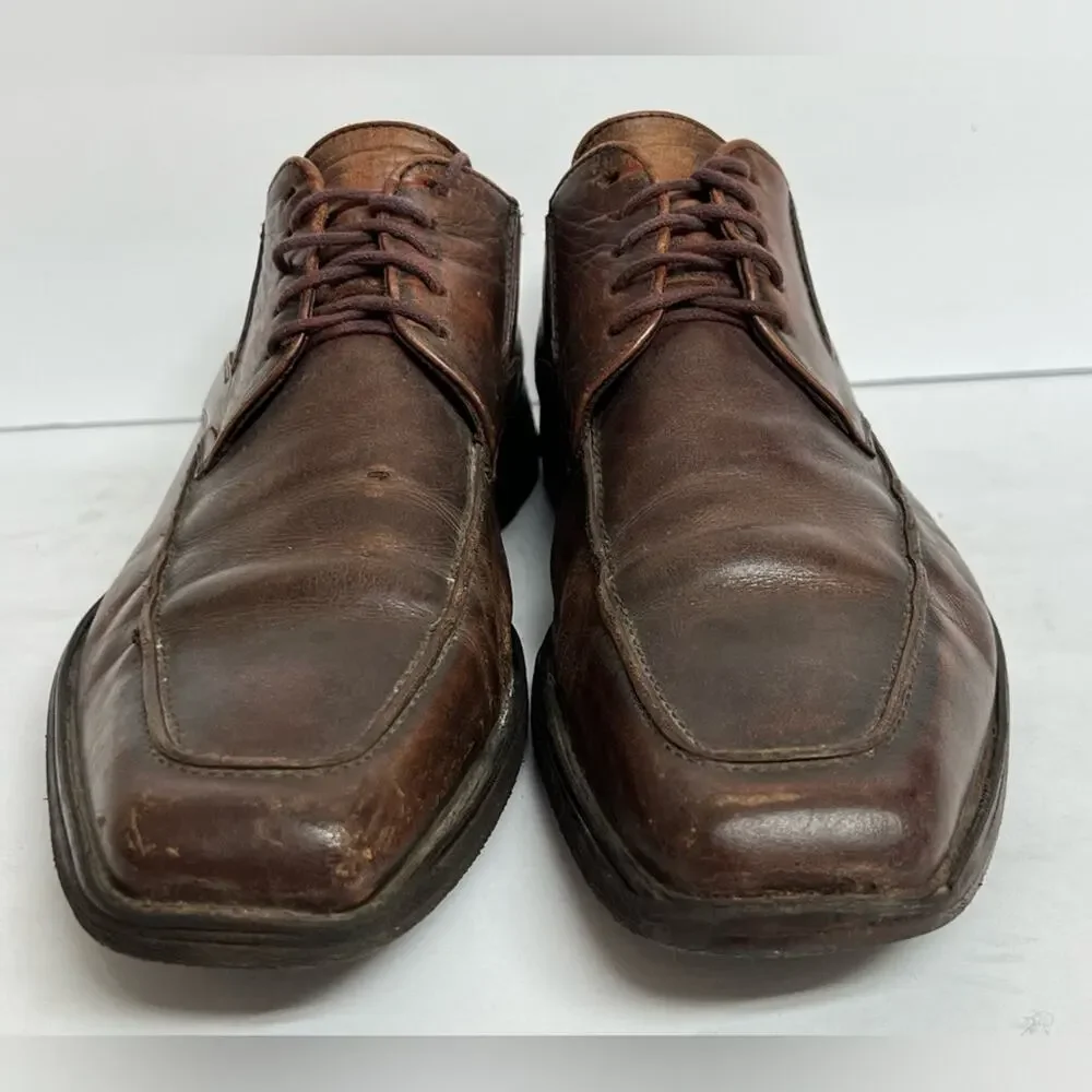 LLOYD Leather Shoes Brown Square Toe Vintage Derby German Old Money Luxury 10.5